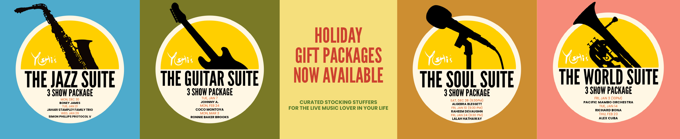 HOLIDAY GIFT PACKAGES: 3 SHOW SUITES